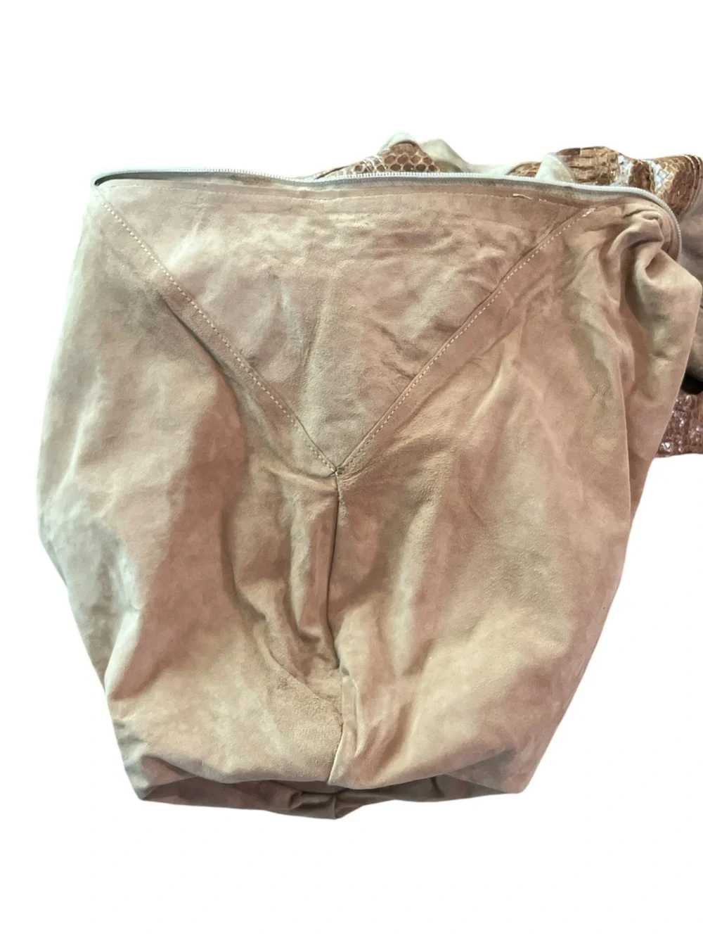 Snakeskin & Suede Patchwork Hobo Bag
